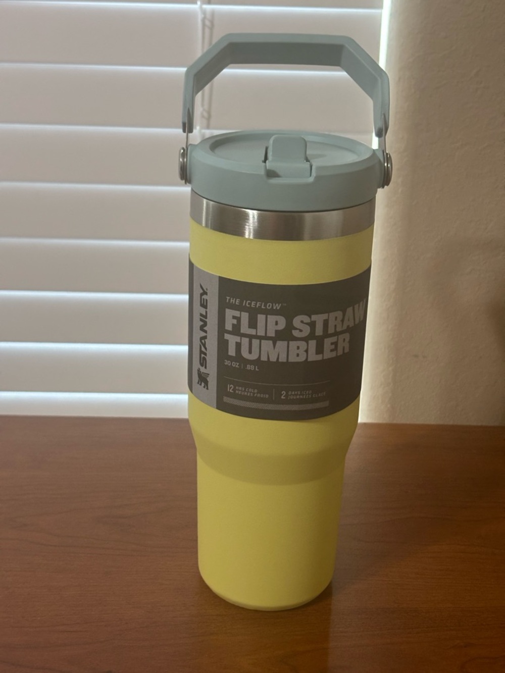 Stanley Flip Straw Tumbler in Yellow with Gray Lid